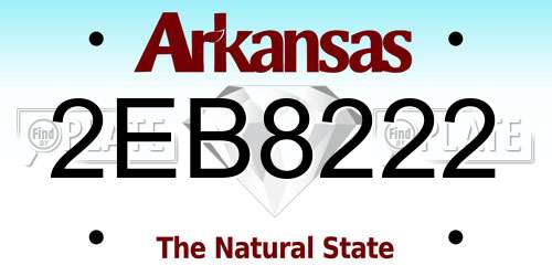 2EB8222 Arkansas License Plate