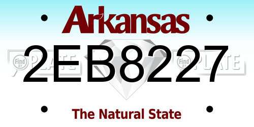 2EB8227 Arkansas License Plate