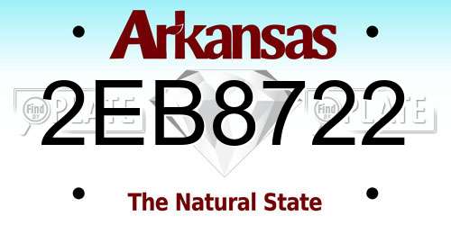 2EB8722 Arkansas License Plate