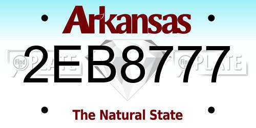 2EB8777 Arkansas License Plate