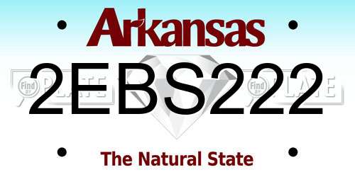 2EBS222 Arkansas License Plate