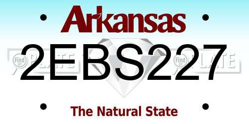 2EBS227 Arkansas License Plate