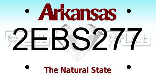 2EBS277 Arkansas License Plate
