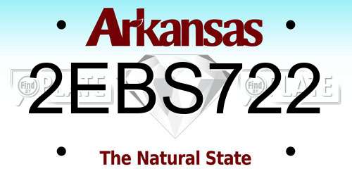 2EBS722 Arkansas License Plate