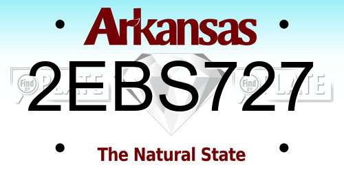 2EBS727 Arkansas License Plate