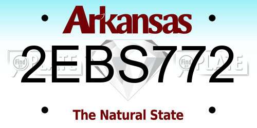 2EBS772 Arkansas License Plate