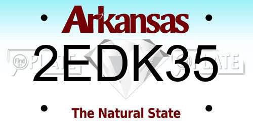 2EDK35 Arkansas License Plate