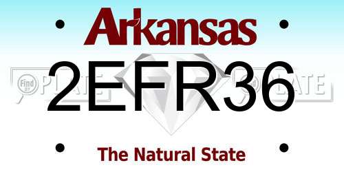 2EFR36 Arkansas License Plate
