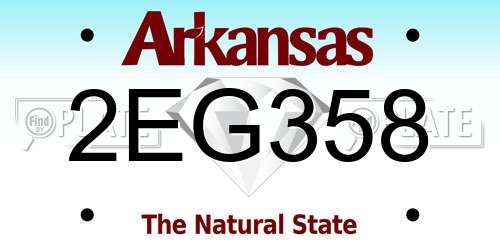 2EG358 Arkansas License Plate