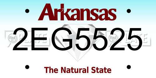 2EG5525 Arkansas License Plate