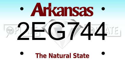 2EG744 Arkansas License Plate