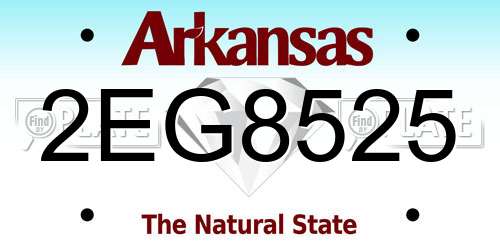 2EG8525 Arkansas License Plate