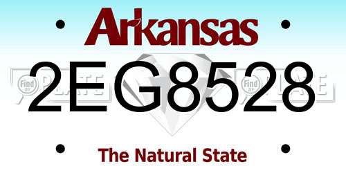 2EG8528 Arkansas License Plate