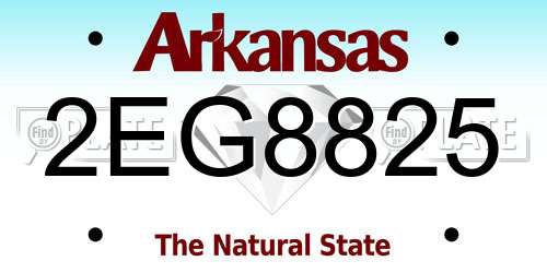 2EG8825 Arkansas License Plate
