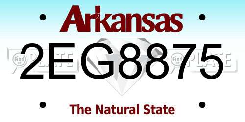 2EG8875 Arkansas License Plate