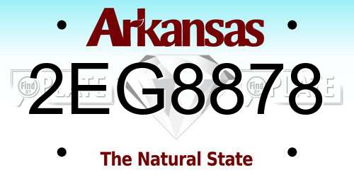 2EG8878 Arkansas License Plate