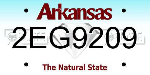 2EG9209 Arkansas License Plate