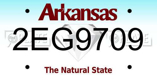 2EG9709 Arkansas License Plate