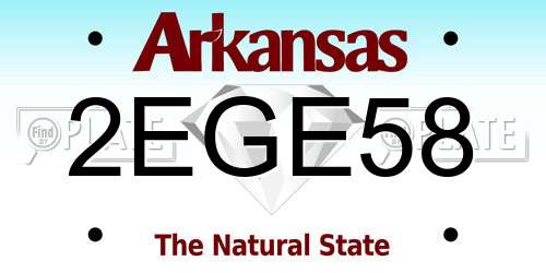 2EGE58 Arkansas License Plate