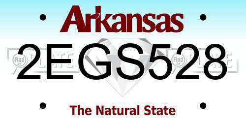 2EGS528 Arkansas License Plate