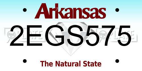 2EGS575 Arkansas License Plate