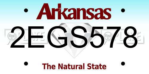 2EGS578 Arkansas License Plate