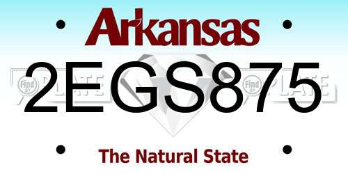 2EGS875 Arkansas License Plate