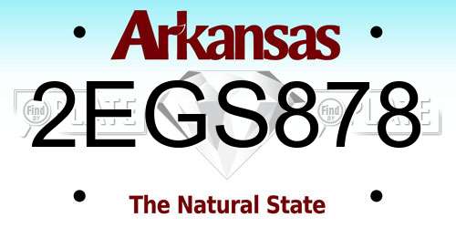 2EGS878 Arkansas License Plate