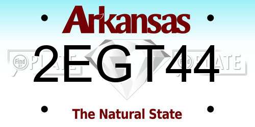 2EGT44 Arkansas License Plate