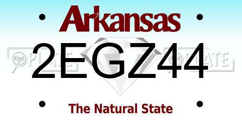 2EGZ44 Arkansas License Plate