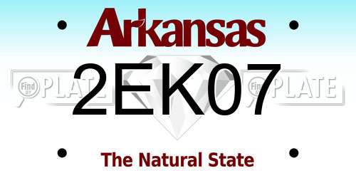 2EK07 Arkansas License Plate