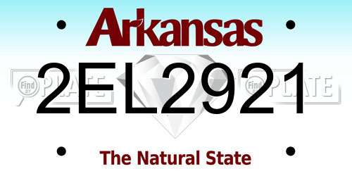 2EL2921 Arkansas License Plate