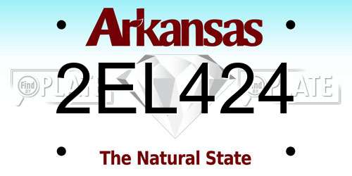 2EL424 Arkansas License Plate