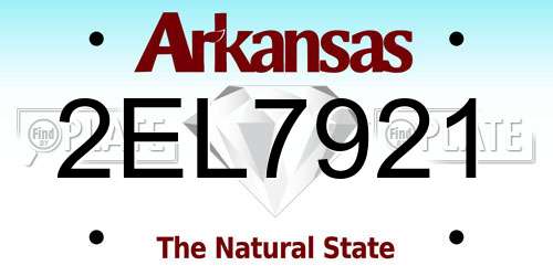 2EL7921 Arkansas License Plate