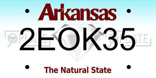 2EOK35 Arkansas License Plate