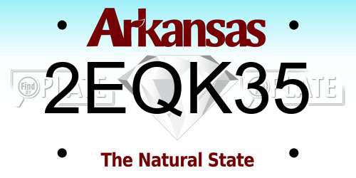 2EQK35 Arkansas License Plate