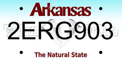 2ERG903 Arkansas License Plate
