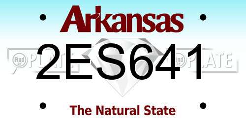 2ES641 Arkansas License Plate