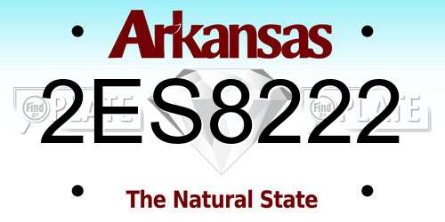 2ES8222 Arkansas License Plate