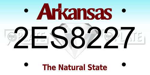 2ES8227 Arkansas License Plate