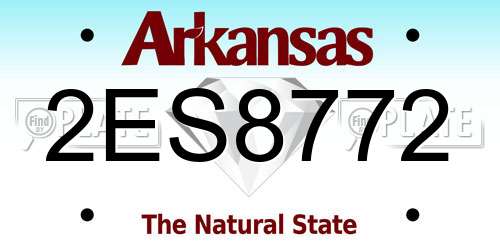 2ES8772 Arkansas License Plate
