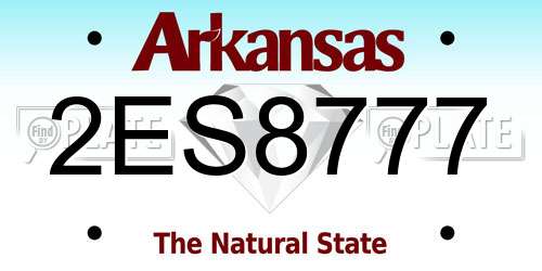 2ES8777 Arkansas License Plate