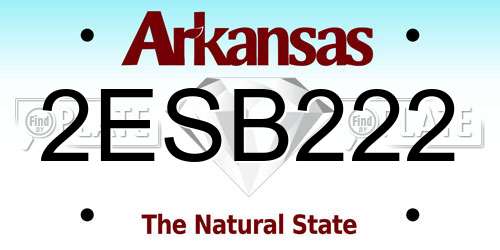 2ESB222 Arkansas License Plate