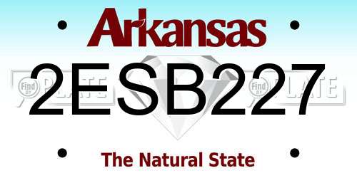 2ESB227 Arkansas License Plate