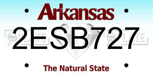 2ESB727 Arkansas License Plate