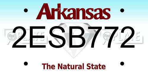 2ESB772 Arkansas License Plate