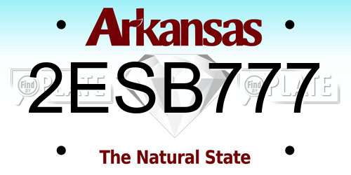 2ESB777 Arkansas License Plate