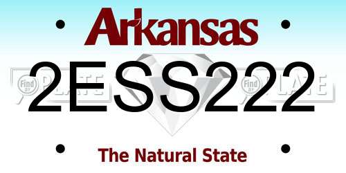 2ESS222 Arkansas License Plate