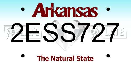 2ESS727 Arkansas License Plate
