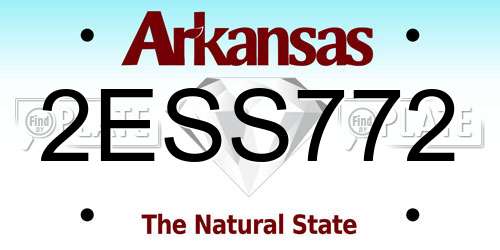 2ESS772 Arkansas License Plate